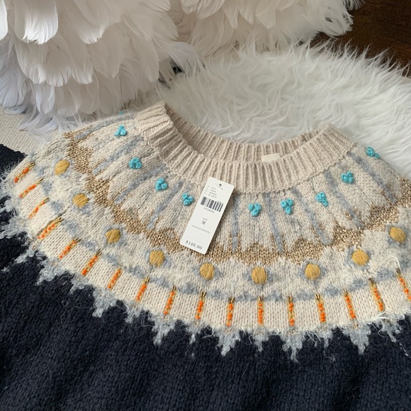 SOLD! Anthropologie fair isle sparkle sweater - Picture 5 of 9